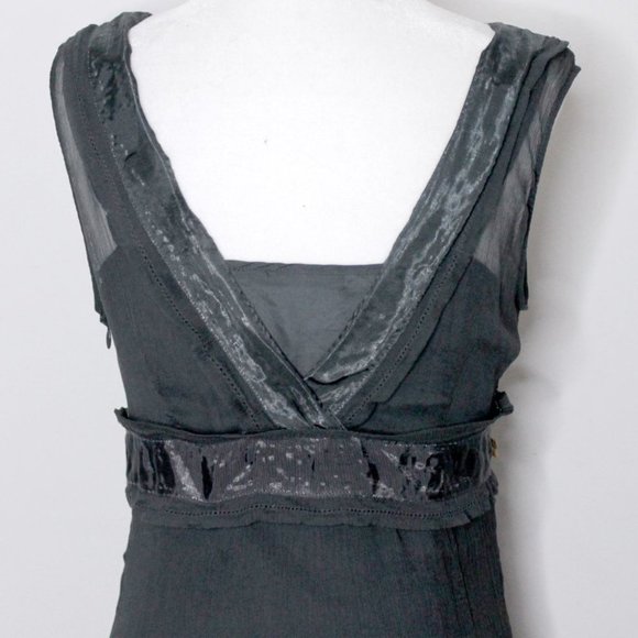 Part Two Denmark Two  in One Elegant Sleeveless Silk Grey Midi Dress Size EU 38 - Picture 6 of 12